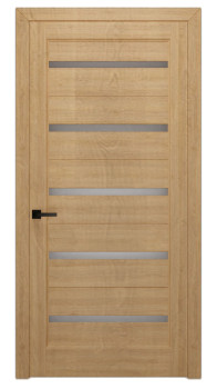 Межкомнатная дверь М 07 по-стекло белое матовое массив дуба