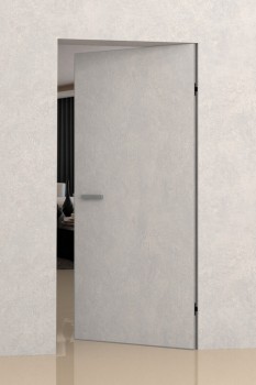 Скрытая дверь "Порта Invisible Reverse 4AB", кромка AL-черная, под покраску, открывание "от себя" ( с петлями и замком)