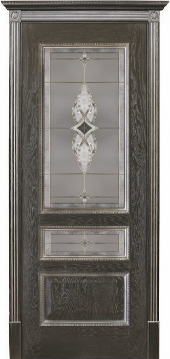 Межкомнатная дверь "Вена", по, черная патина