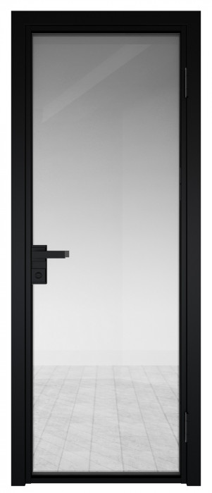 Межкомнатная дверь AG - 1 черный, прозрачное