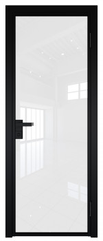 Межкомнатная дверь AG - 1 черный, белый триплекс