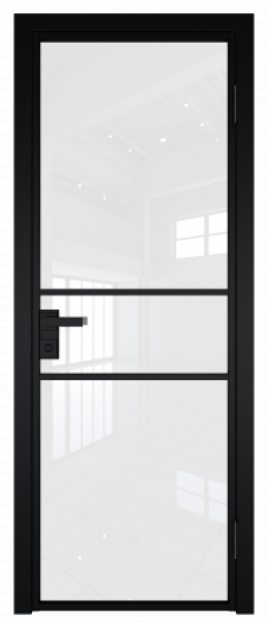 Межкомнатная дверь AG - 2 черный, белый триплекс
