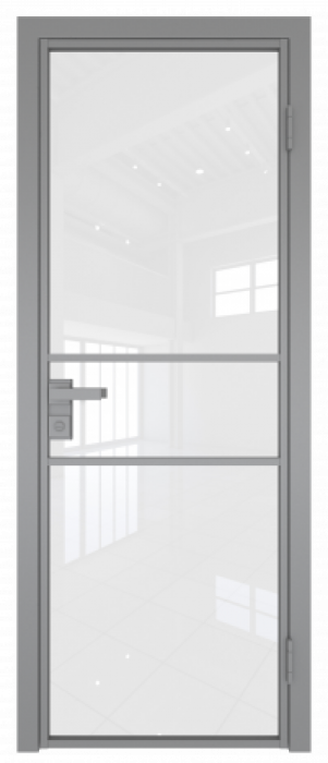 Межкомнатная дверь AG - 2 серый, белый триплекс