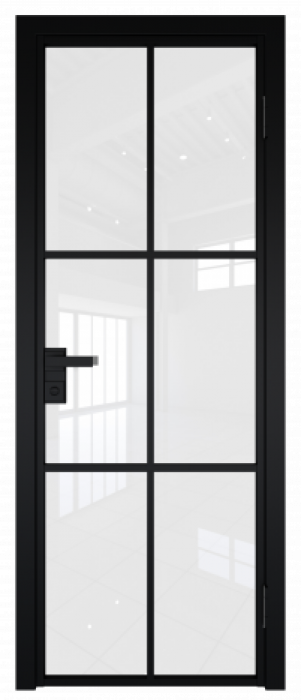 Межкомнатная дверь AG - 3 черный, белый триплекс