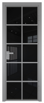 Межкомнатная дверь AG - 4 серый, черный триплекс