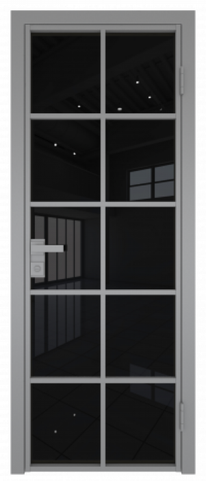 Межкомнатная дверь AG - 4 серый, черный триплекс