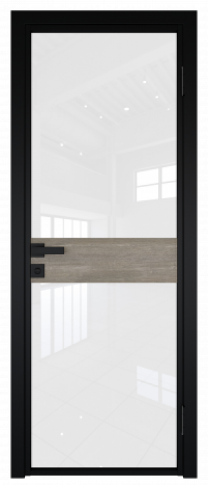Межкомнатная дверь AG - 6 черный, белый триплекс