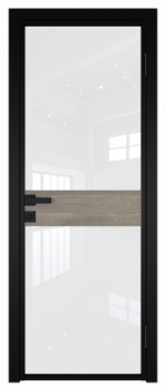 Межкомнатная дверь AG - 6 черный, белый триплекс