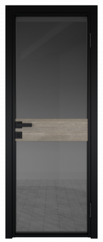 Межкомнатная дверь AG - 6 черный, планибель графит