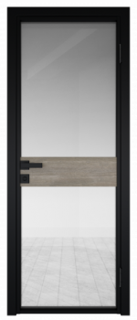 Межкомнатная дверь AG - 6 черный, прозрачное