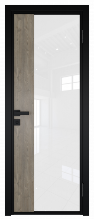 Межкомнатная дверь AG - 7 черный, белый триплекс