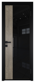 Межкомнатная дверь AG - 7 черный, черный триплекс