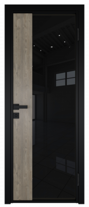 Межкомнатная дверь AG - 7 черный, черный триплекс