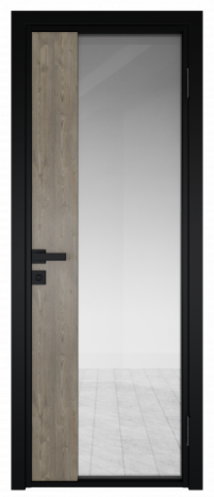 Межкомнатная дверь AG - 7 черный, прозрачное