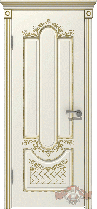 Межкомнатная дверь "Александрия", пг, слоновая кость, патина капучино