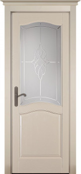 Межкомнатная дверь "Лео", по, эмаль крем, Браш сосна