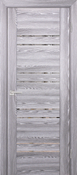 Межкомнатная дверь "PSK-1", по, грей с зеркалом