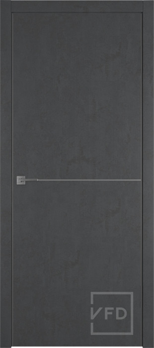 Межкомнатная дверь "URBAN 1", пг, JET LOFT (алюминиевый молдинг)