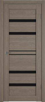 Межкомнатная дверь "Атум PRO Х26", по, Brun Oak, черное стекло