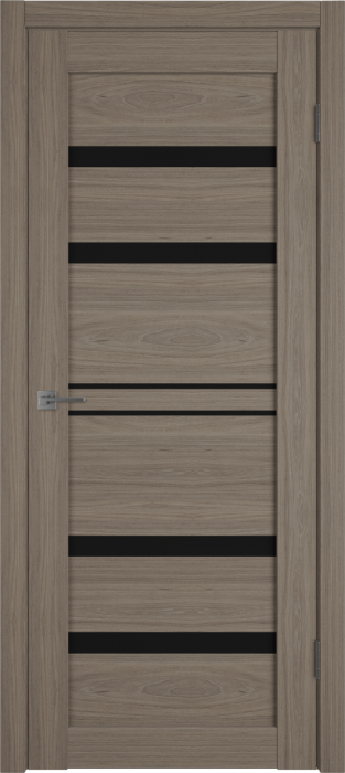 Межкомнатная дверь "Атум PRO Х26", по, Brun Oak, черное стекло