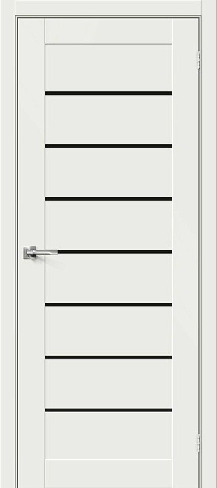 Межкомнатная дверь Браво-22 White Matt стекло Black Star