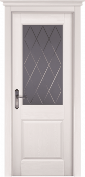 Межкомнатная дверь "Элегия", по, Эмаль Белая (RAL 9010), Браш сосна
