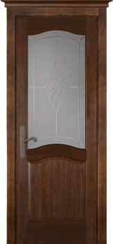 Межкомнатная дверь "Лео", по, античный орех, Браш сосна