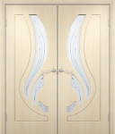 Межкомнатная дверь ПВХ "Лиана", по, беленый дуб