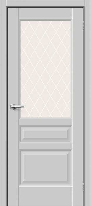 Межкомнатная дверь Неоклассик-35 Grey Matt стекло White Сrystal