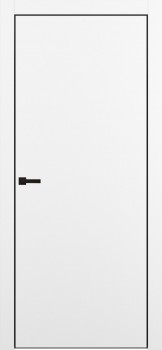 Межкомнатная дверь "Porta-50 4AB", AL-кромка черная, пг, Shellac White