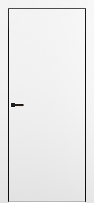 Межкомнатная дверь "Porta-50 4AB", AL-кромка черная, пг, Shellac White
