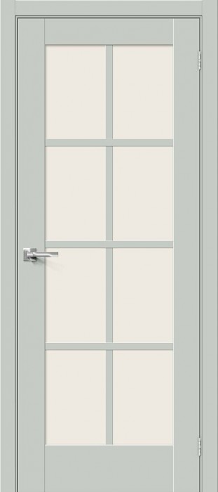 Межкомнатная дверь Прима-11.1 Grey Matt стекло White Сrystal