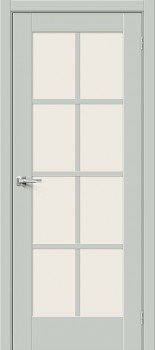 Межкомнатная дверь Прима-11.1 Grey Matt стекло White Сrystal