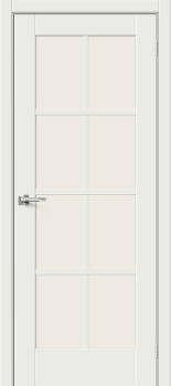 Межкомнатная дверь Прима-11.1 White Matt стекло White Сrystal