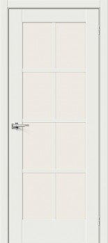 Межкомнатная дверь Прима-11.1 White Matt стекло White Сrystal