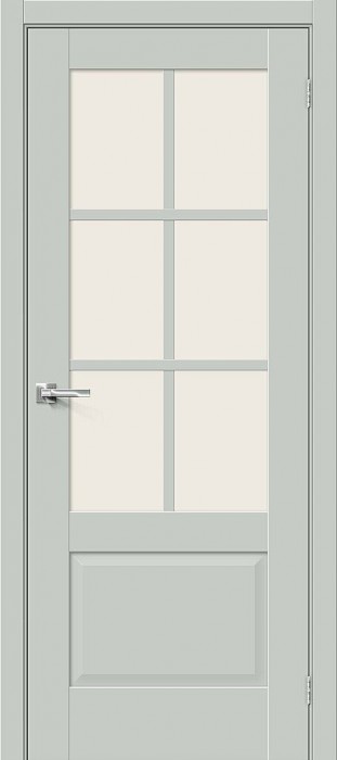 Межкомнатная дверь Прима-13.0.1 Grey matt, стекло White Сrystal
