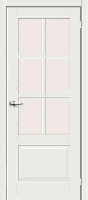 Межкомнатная дверь Прима-13.0.1 White Matt стекло White Сrystal