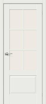 Межкомнатная дверь Прима-13.0.1 White Matt стекло White Сrystal