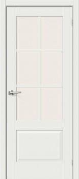 Межкомнатная дверь Прима-13.0.1 White Matt стекло White Сrystal