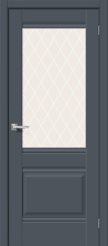 Межкомнатная дверь Прима-3 Stormy Matt стекло White Сrystal