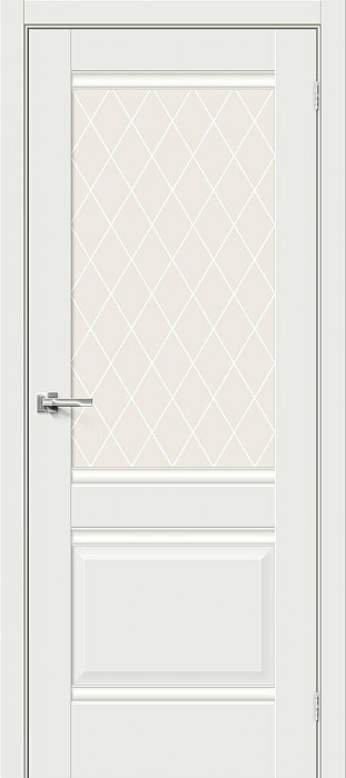 Межкомнатная дверь Прима-3 White Matt стекло White Сrystal Межкомнатная дверь Прима-3 White Matt стекло White Сrystal