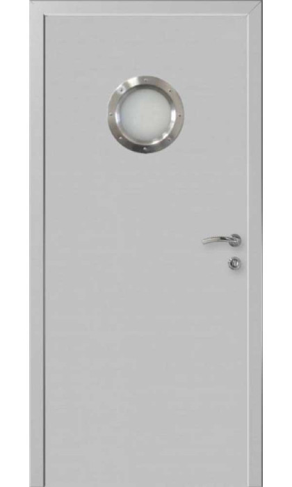 Дверь с иллюминатором серая ПО
