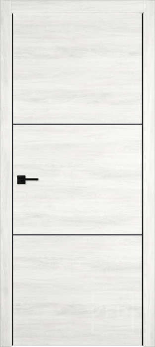 Межкомнатная дверь "URBAN 2", пг, Nord Vellum (черный молдинг)